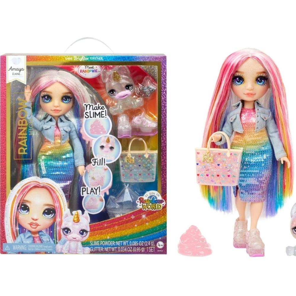 New in Box Rainbow High Amaya Raine with Slime
Kit & Pet 11' Shimmer Doll